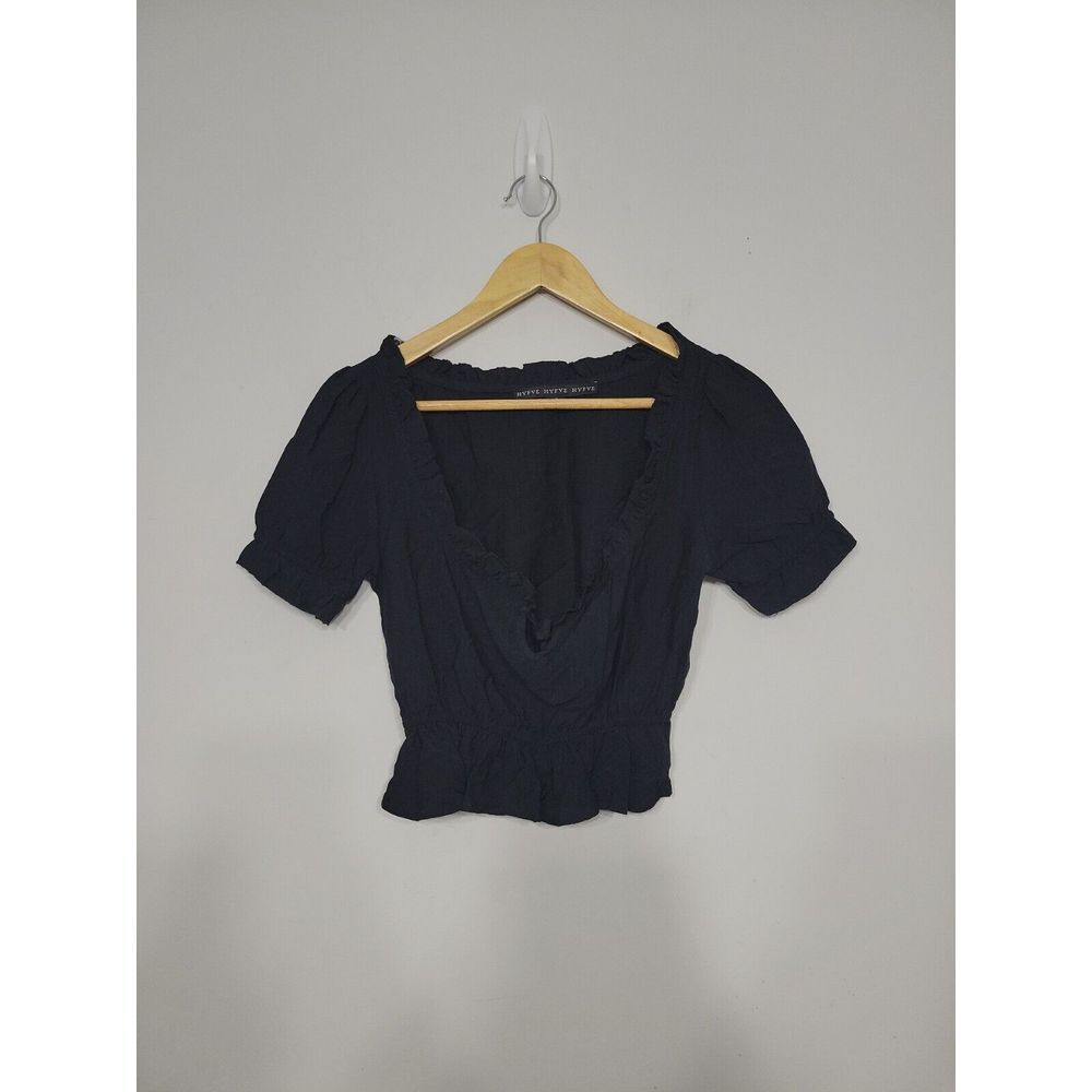Hyfve‎ Anthropologie Women's Top Size Small Baby Doll Low Cut Black